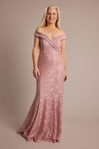 Picture of Stretch Lace Off-the-Shoulder Mermaid Dress